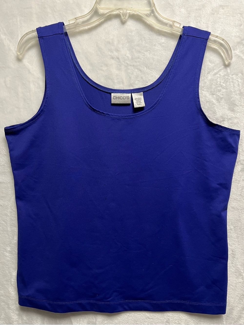Chico's Tank Top Womens Size L Royal Blue Sleeveless Scoop Neck Stretch